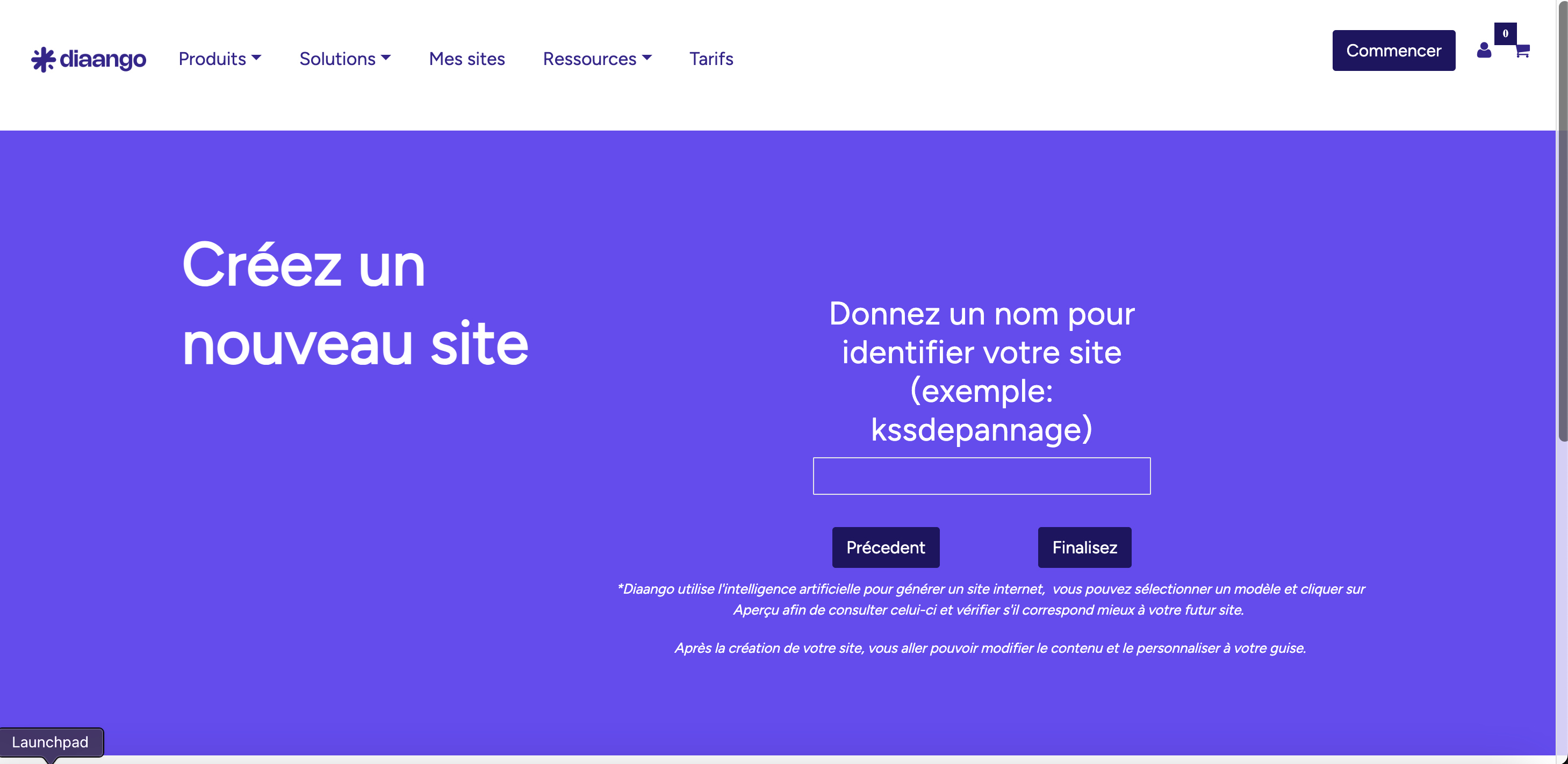 Donnez un nom à votre site internet